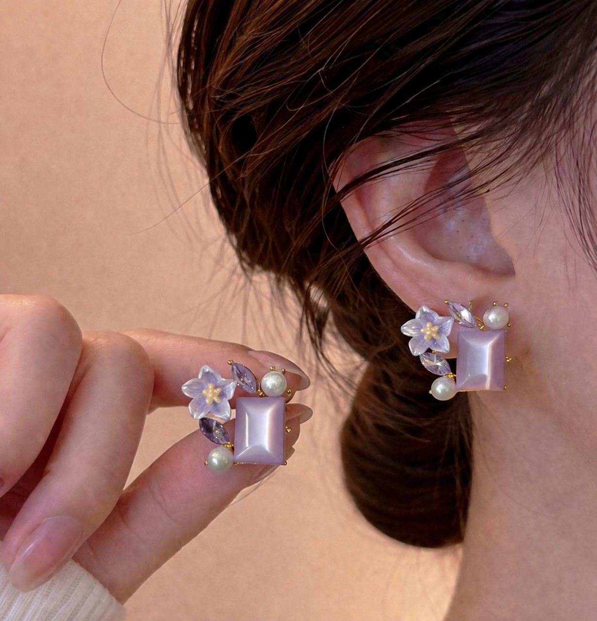 Lavender Bloom Studs