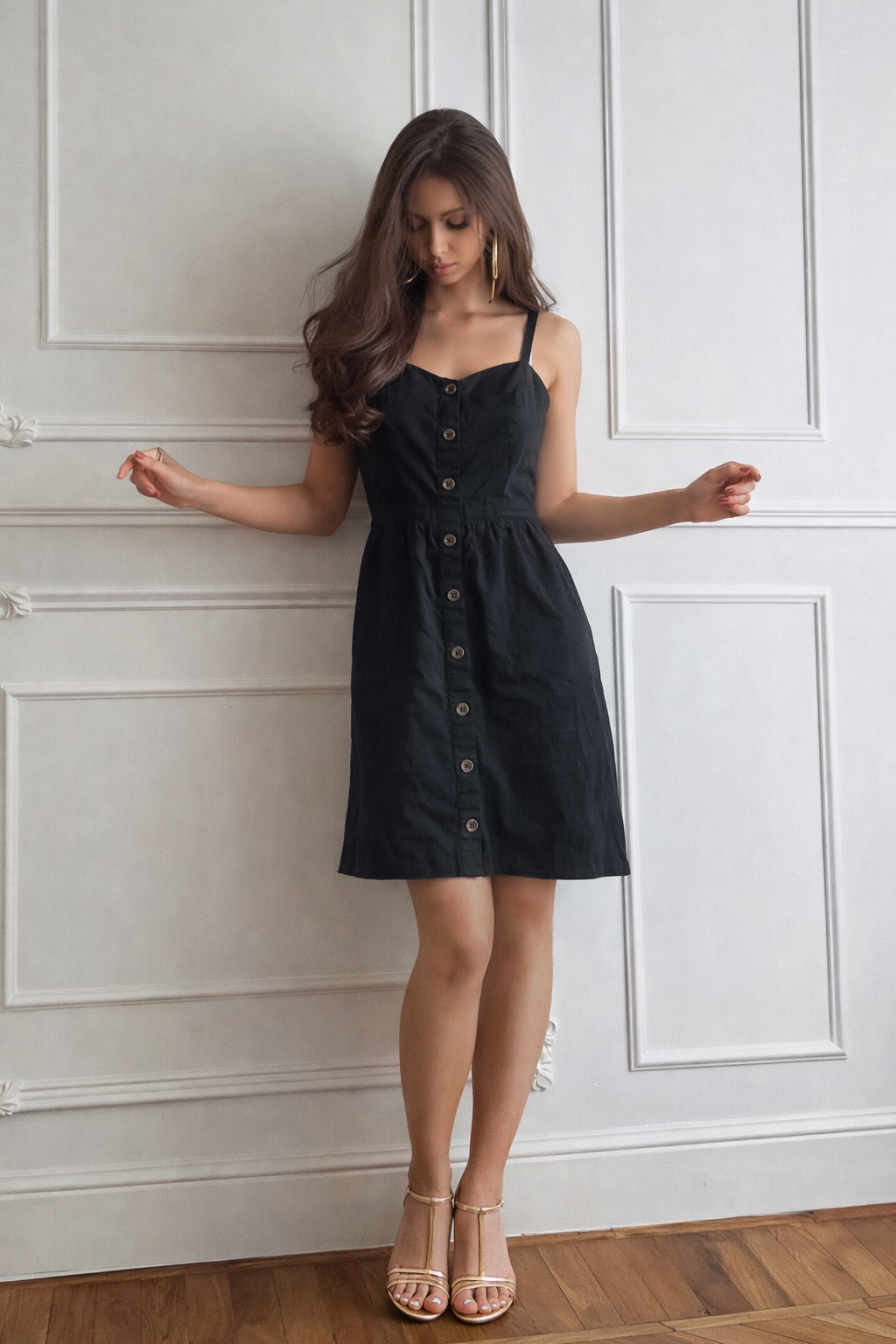 Midnight Button-Down Mini Dress
