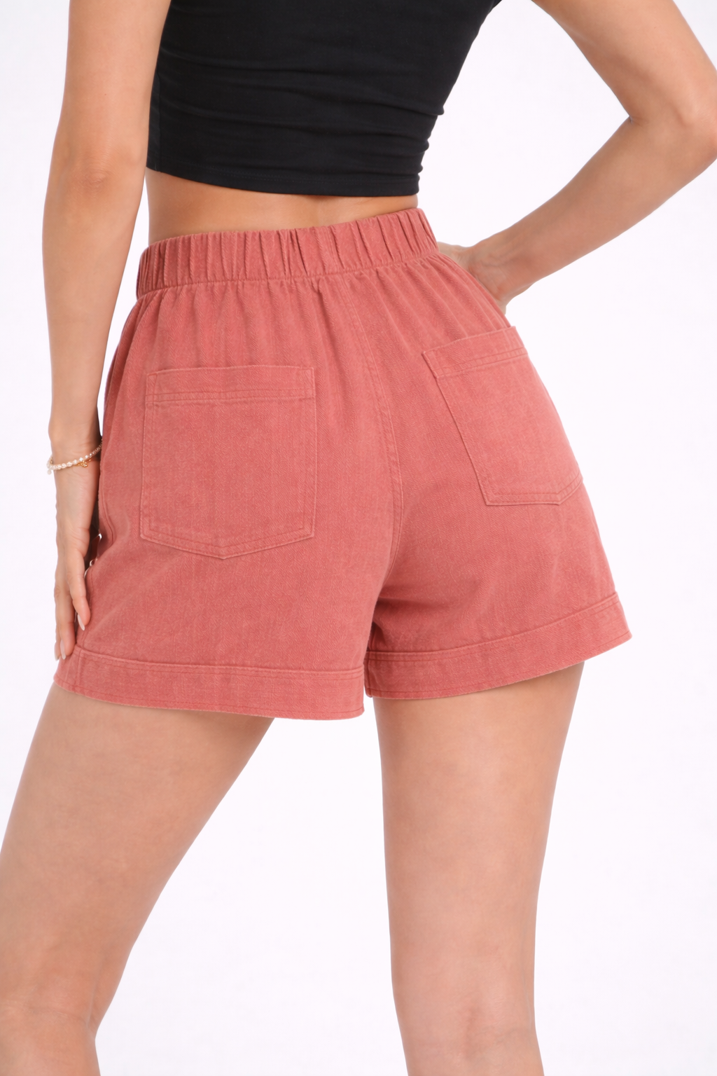 Linen Elastic-Waist Summer Shorts