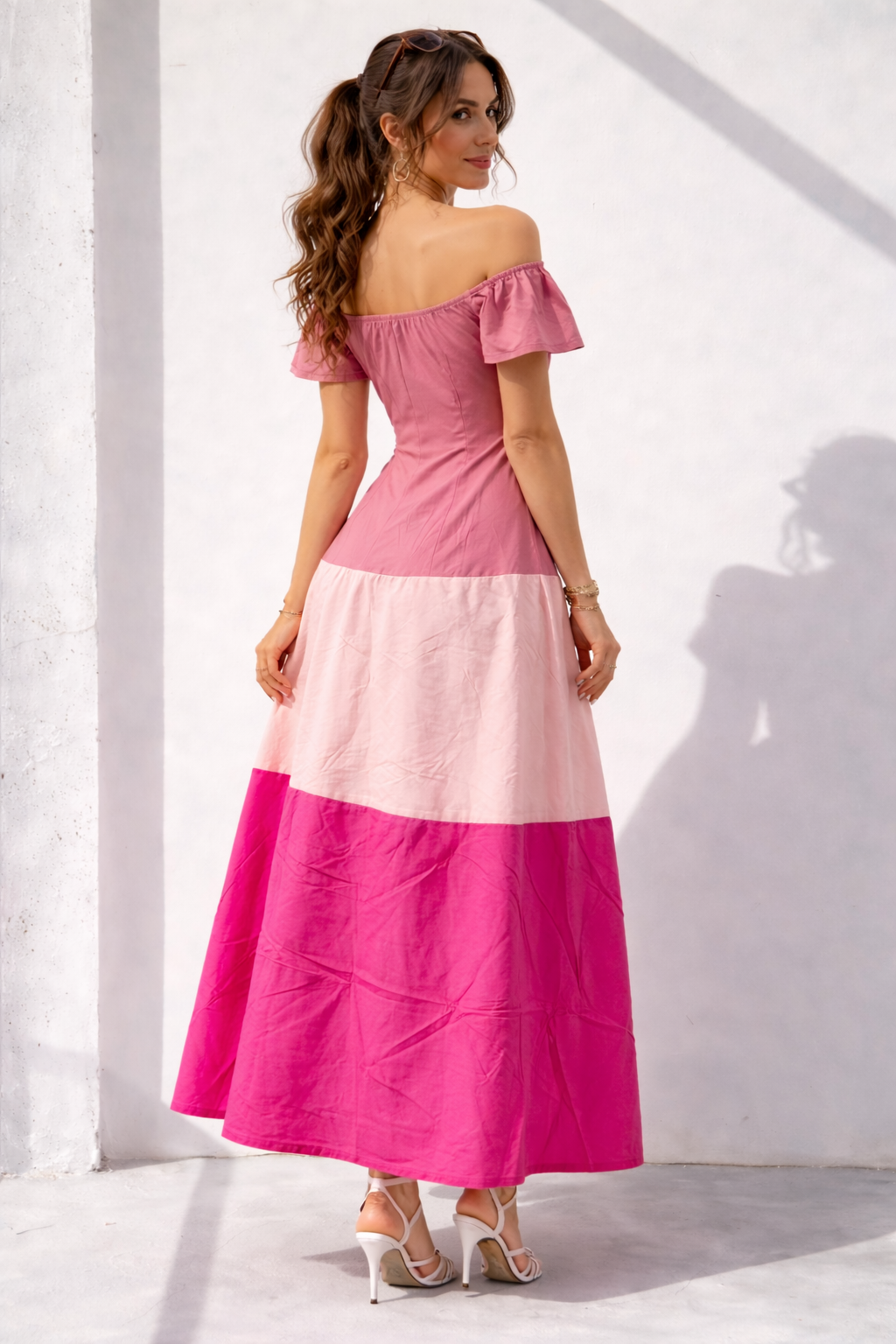 Sunset Harmony Off-Shoulder Maxi Dress