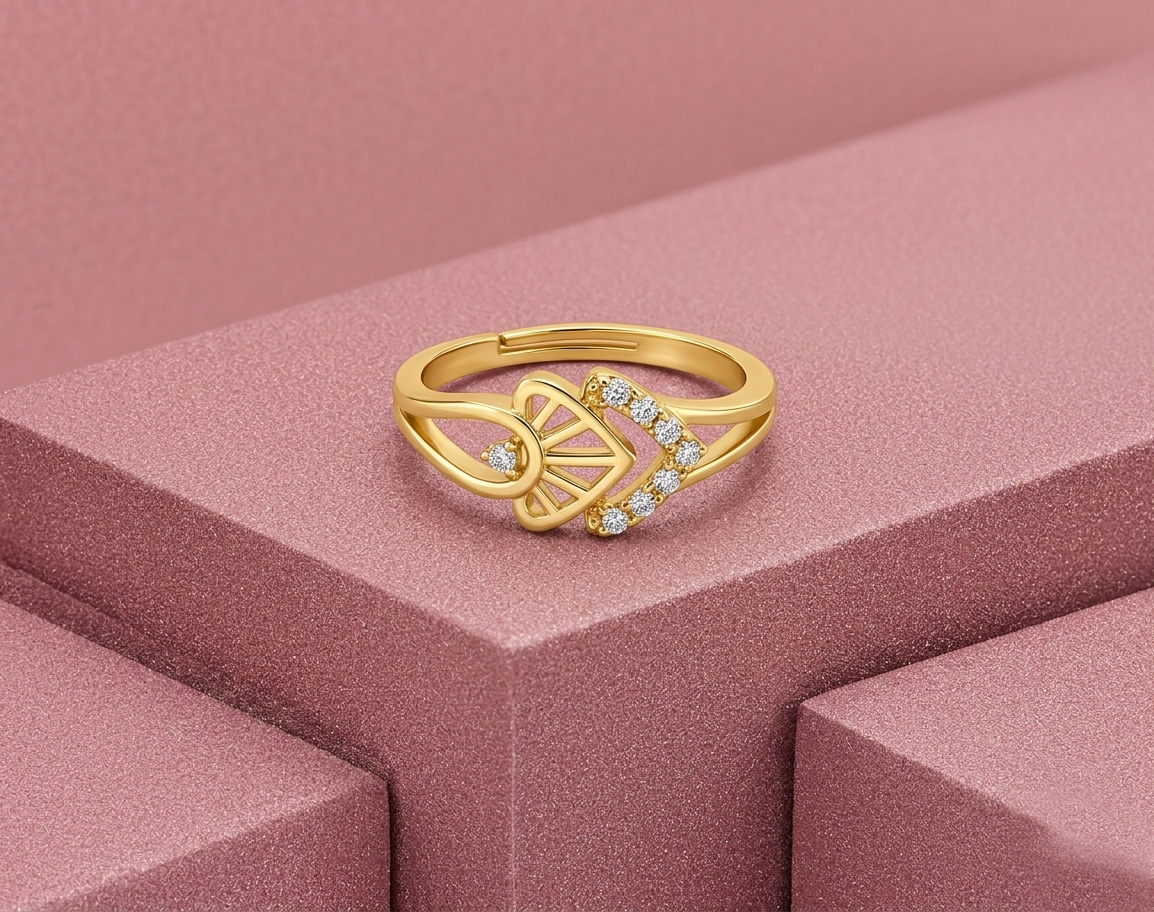Golden Infinity Heart Ring