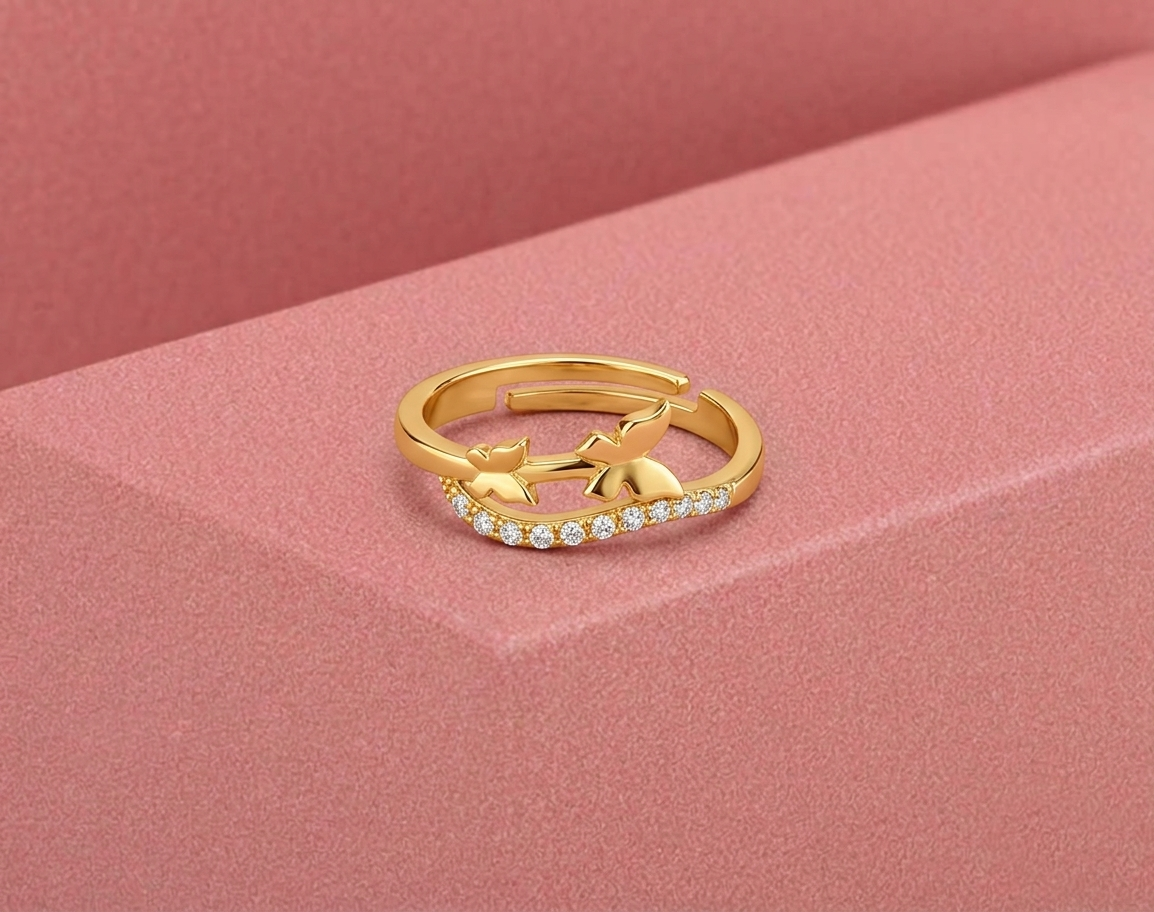Golden Flutter Bloom Ring