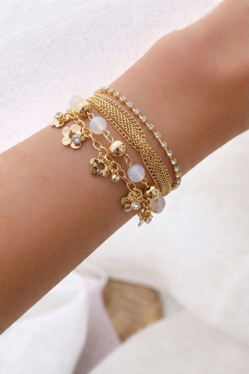 Golden Blossom Charm Stack