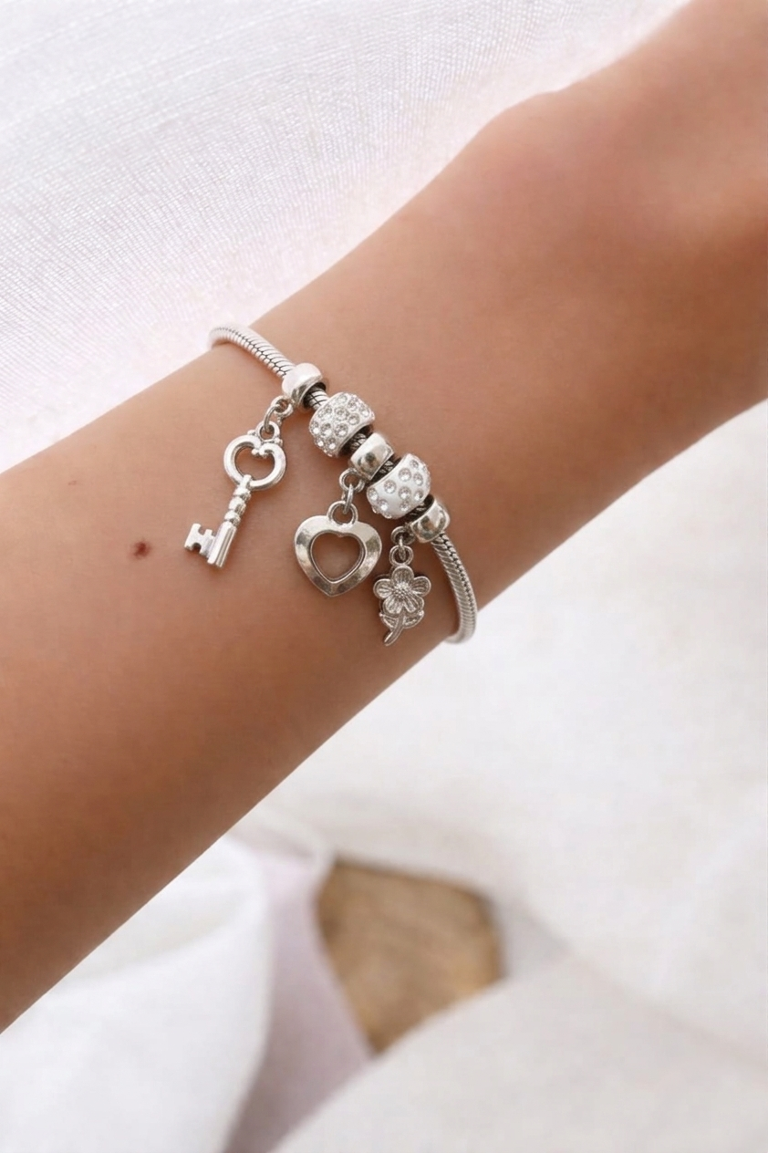 Silver Secret Charm Bracelet