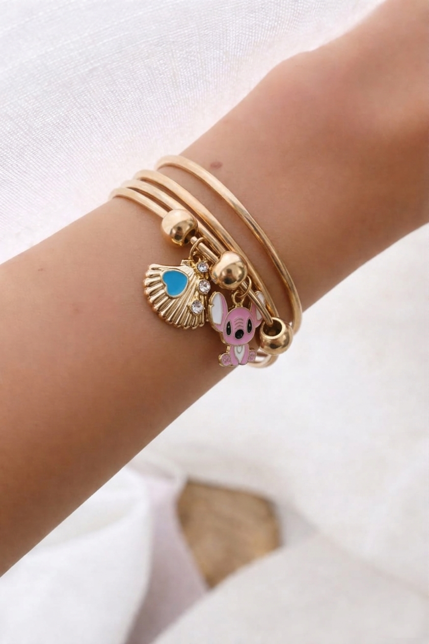 Golden Whimsy Charm Bangle