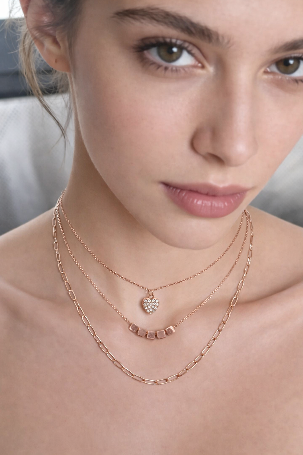 Golden Heart Layered Necklace