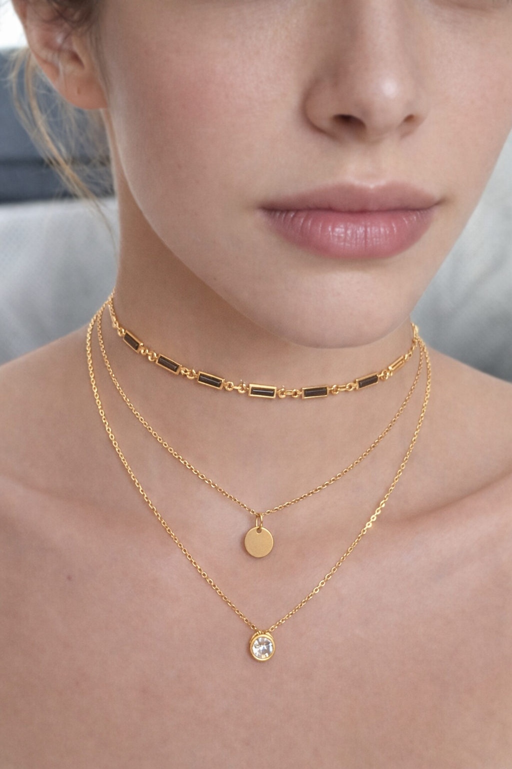Noir Gold Layered Necklace