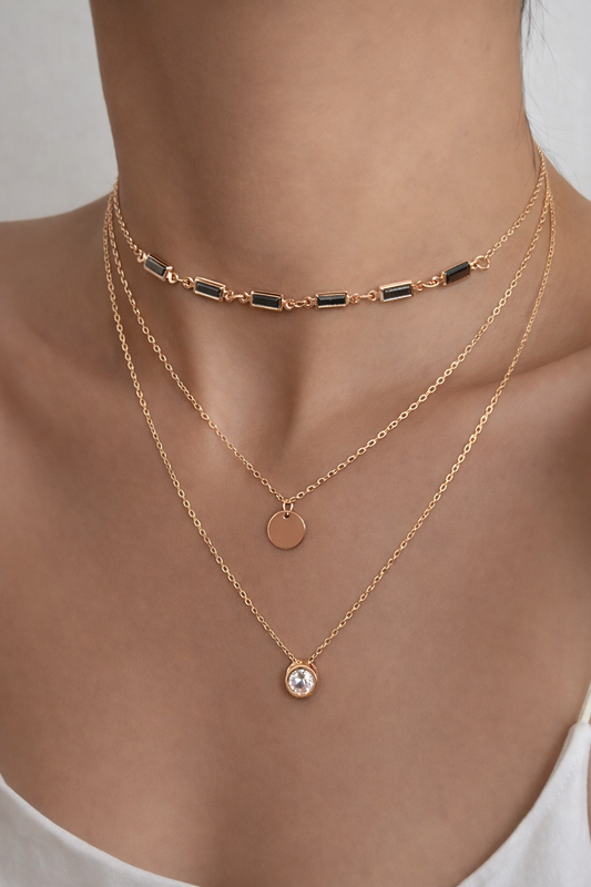 Noir Gold Luxe Layered Necklace