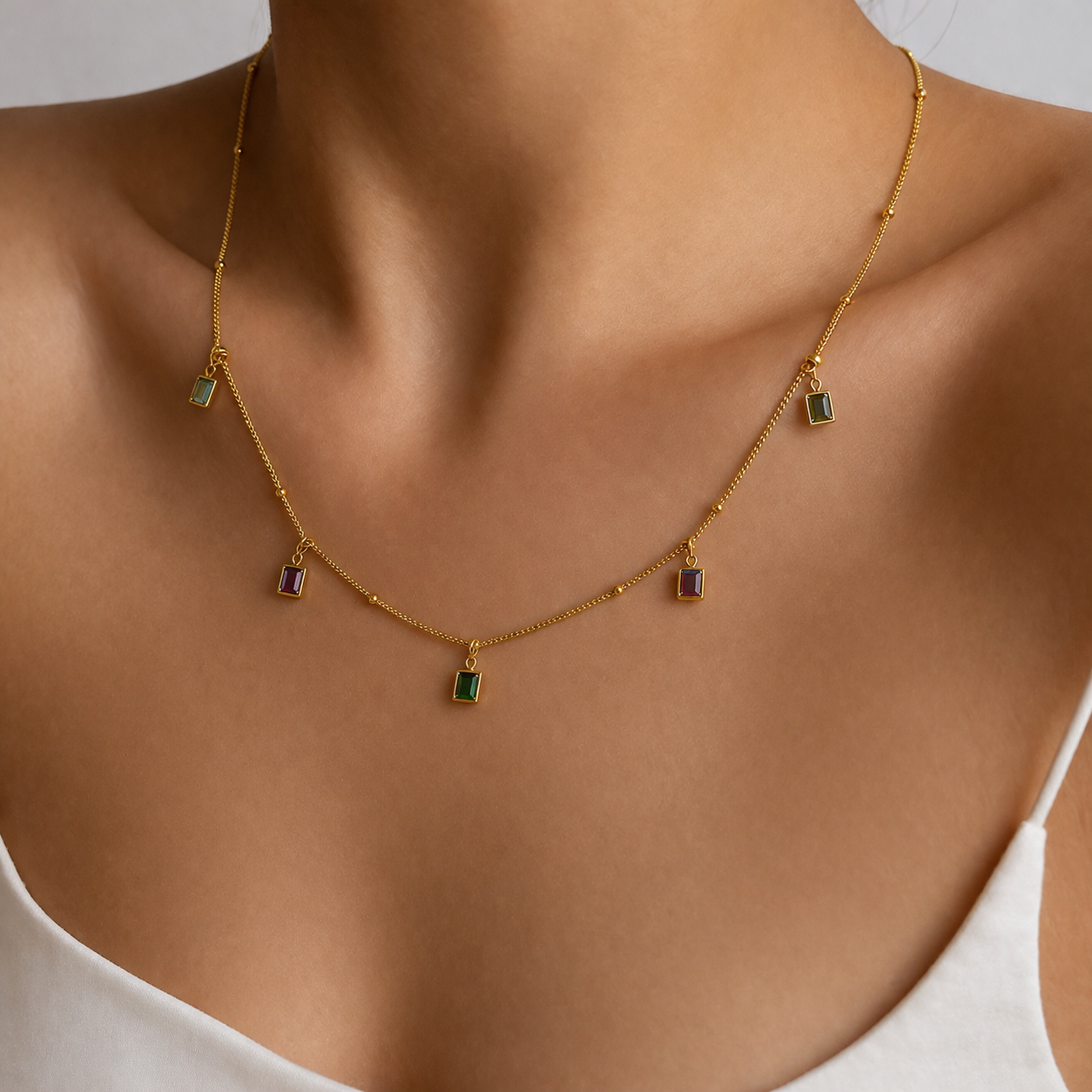 Aurora Gem Drop Necklace