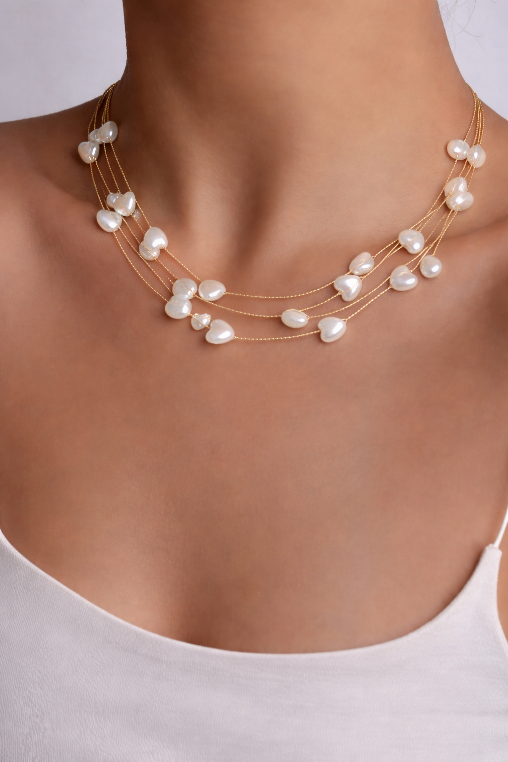 Gold Multi-Strand Pearl Set