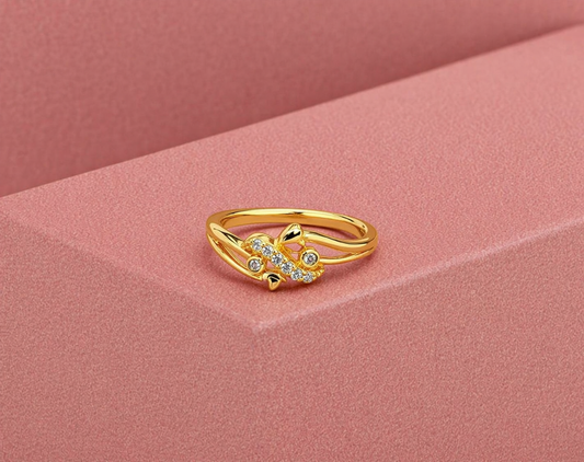 Golden Flutter Crystal Ring