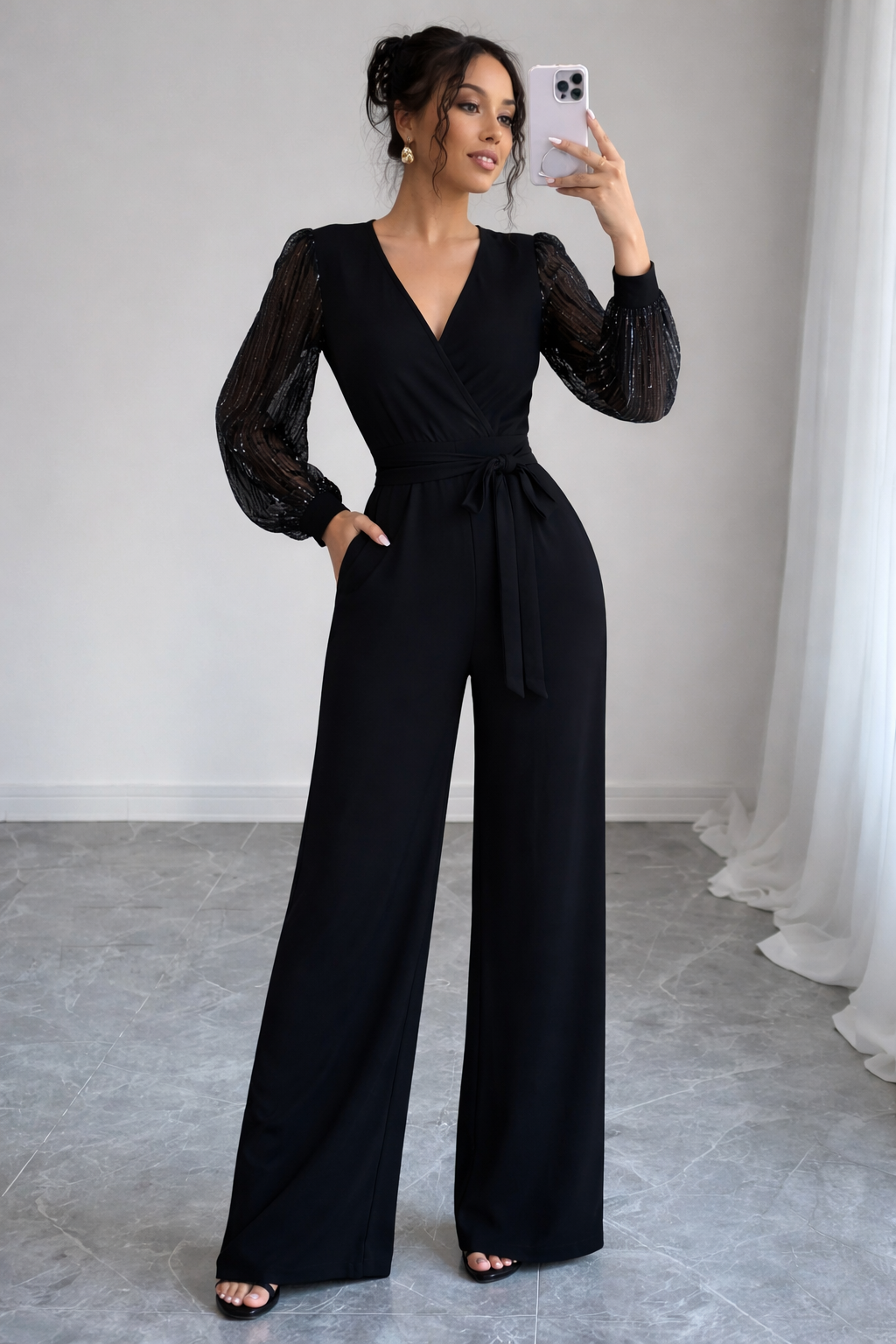 Midnight Allure Wrap Jumpsuit