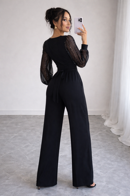 Midnight Allure Wrap Jumpsuit