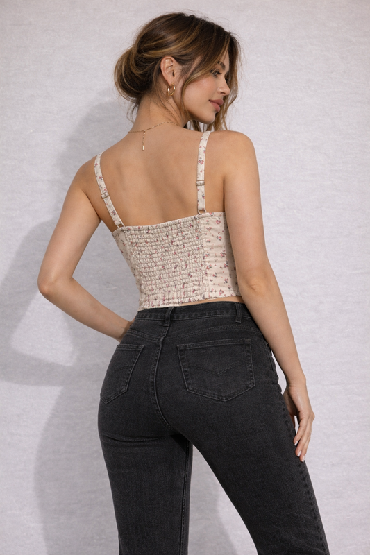 Petal Grace Floral Corset Top