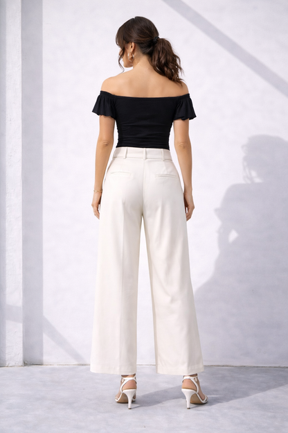 Midnight Grace Off-Shoulder Ruched Top