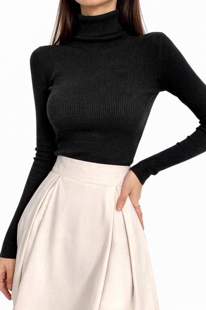 Women’s Polo Neck High Collar Top