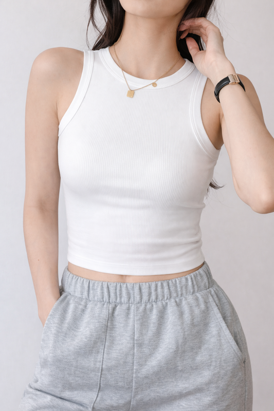 Women’s Ribbed High Neck Tank Top