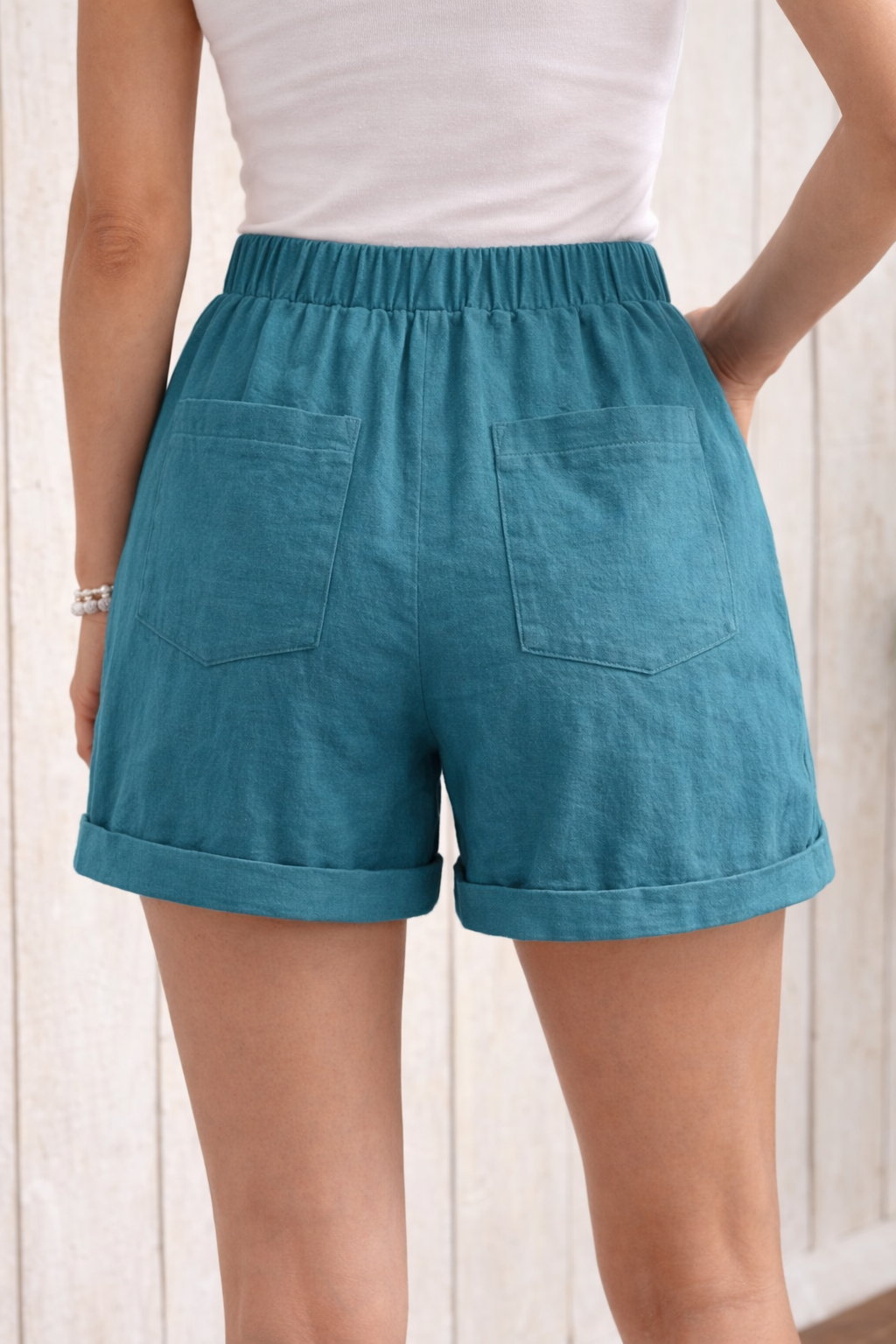 Drawstring Linen Casual Shorts