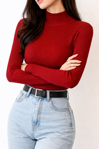 Women’s Polo Neck High Collar Top