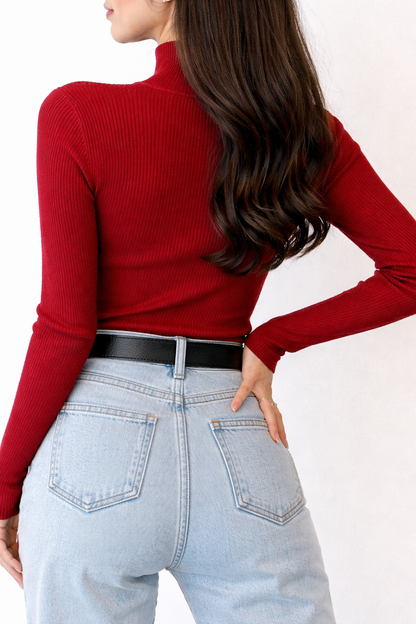 Women’s Polo Neck High Collar Top