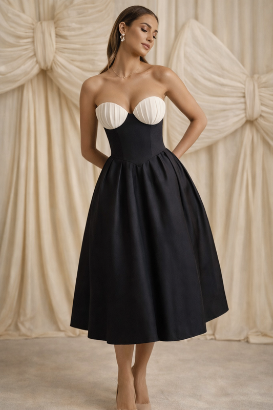 Pure Muse Cotton Mini Dress- Midnight Classic Black