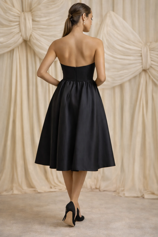 Pure Muse Cotton Mini Dress- Midnight Classic Black