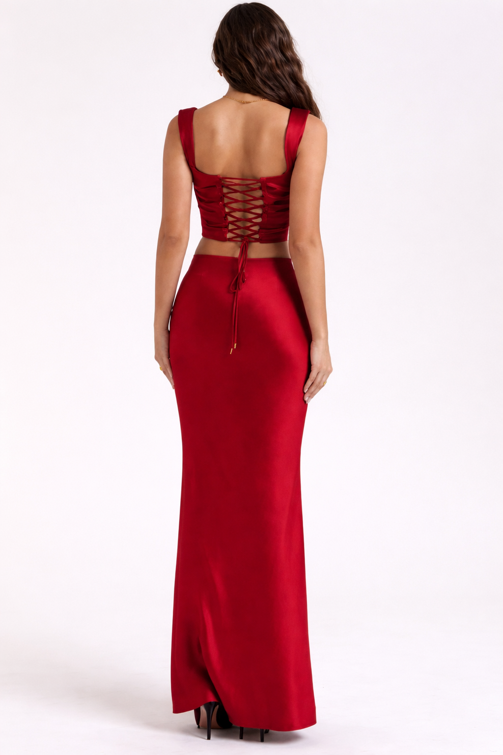 Satin Lycra Elegance Co-ord Dress