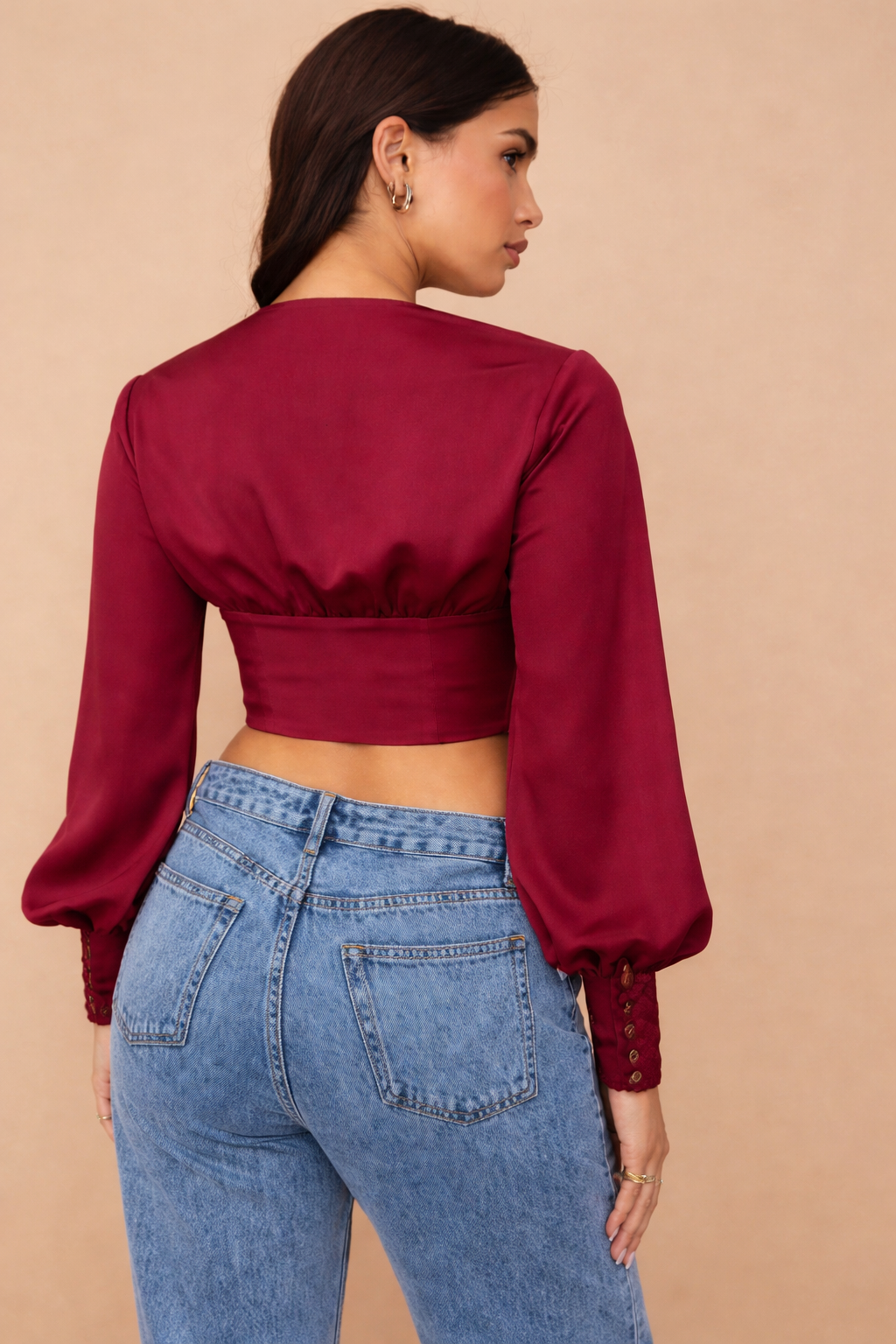 SatinLuxe Lace-Up Corset Top
