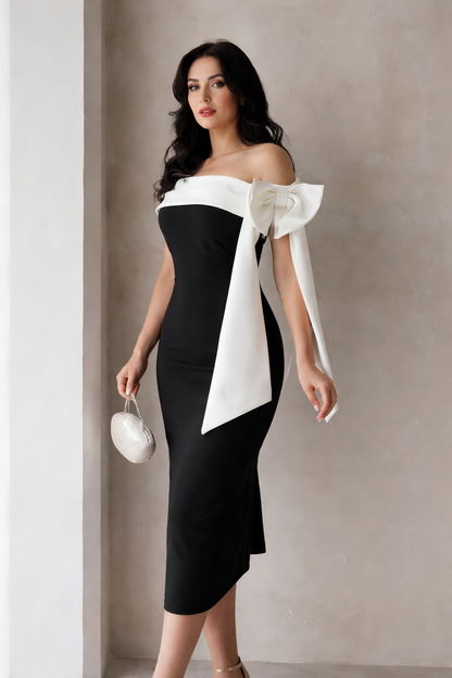EleganceBow Lycra Dress