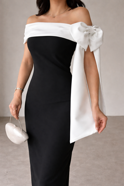 EleganceBow Lycra Dress