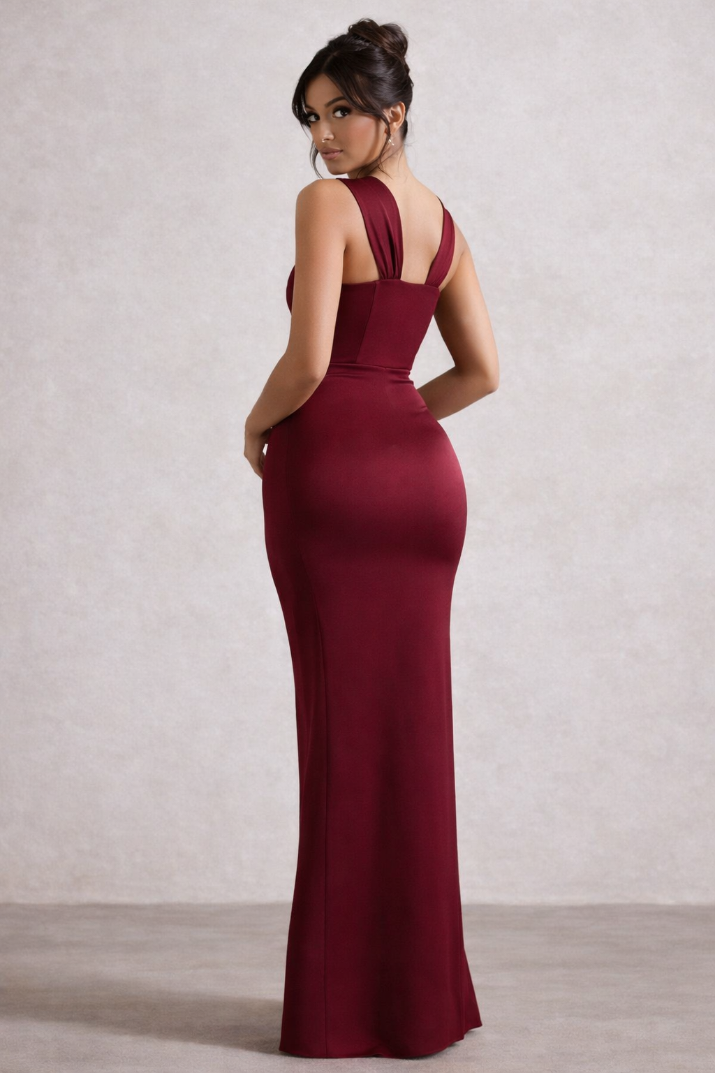 Elaris Drape Satin Lycra Gown