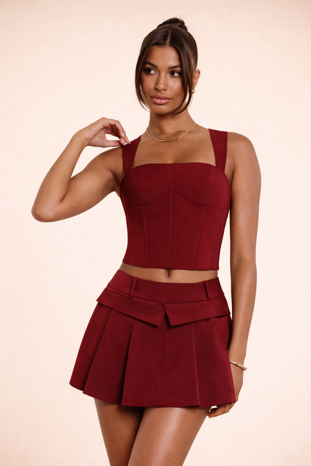 Lycra Elite Pleated Co-ord Set