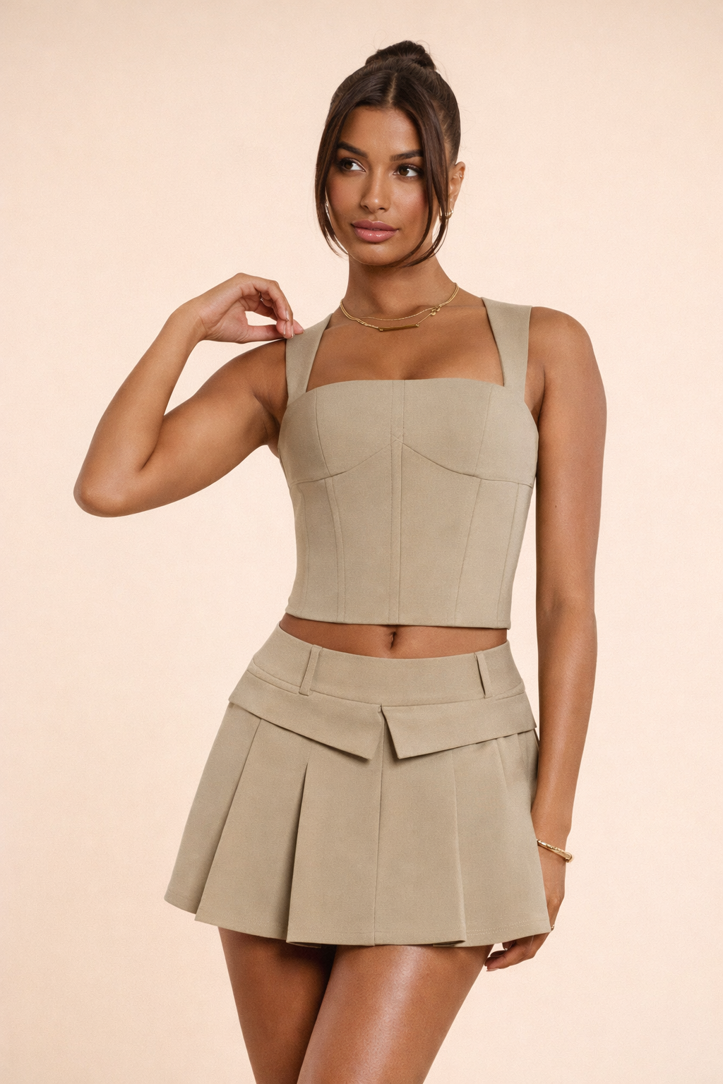 Lycra Elite Pleated Co-ord Set