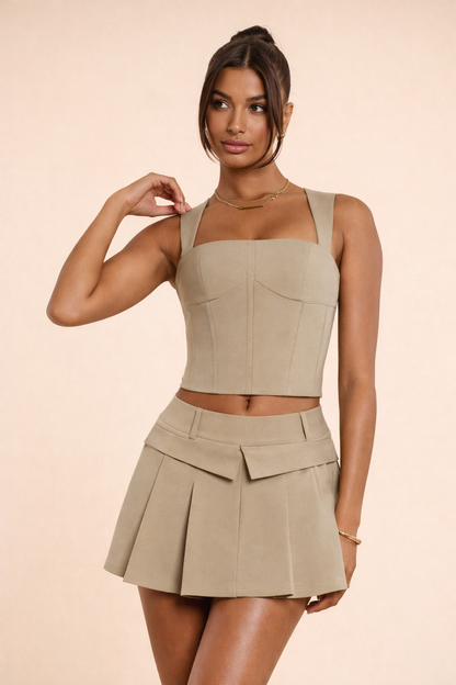 Lycra Elite Pleated Co-ord Set
