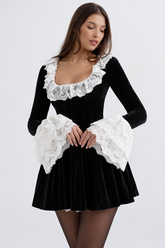 Veloura Lace Velvet Dress