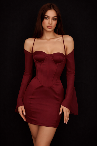Celmira Sculpt Satin Dress