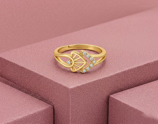 Golden Infinity Heart Ring