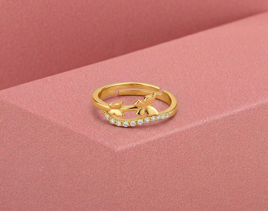 Golden Flutter Bloom Ring
