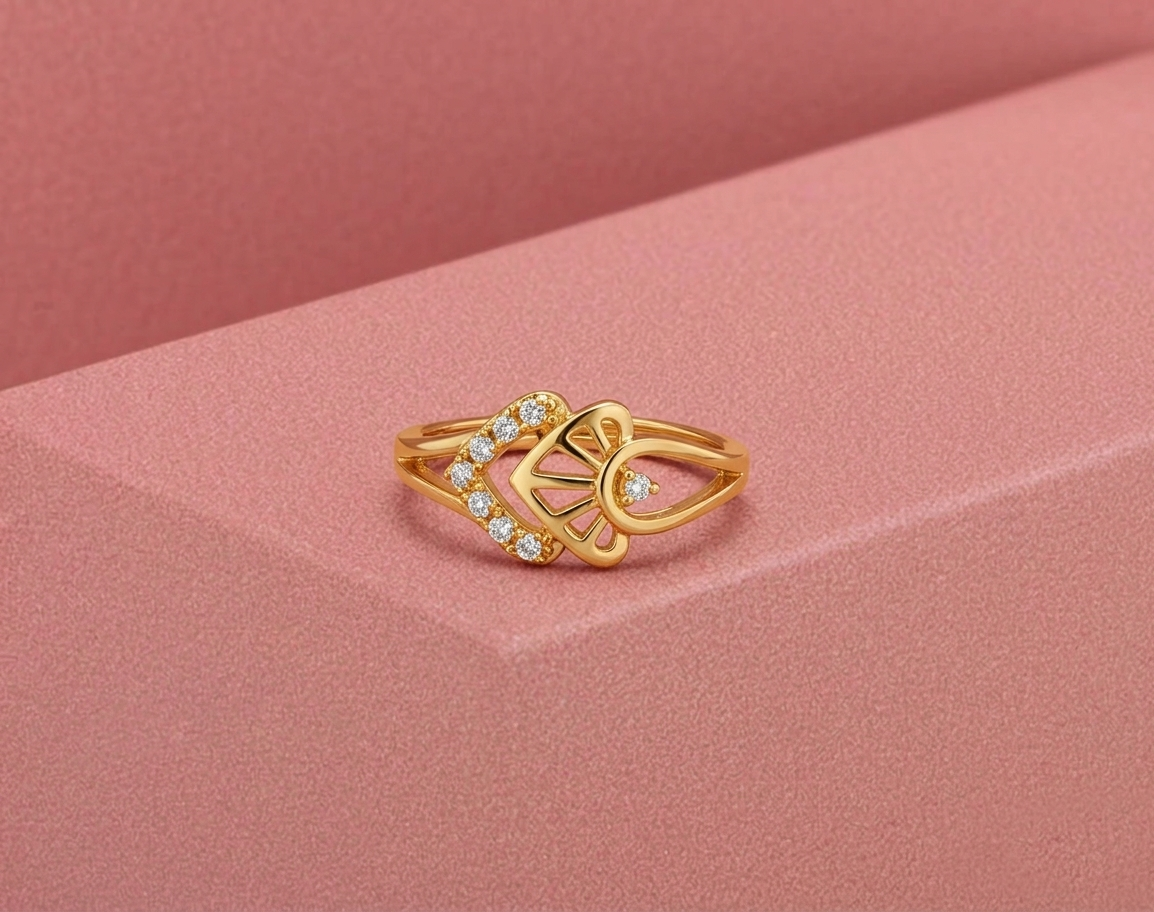 Golden Heart Flutter Ring