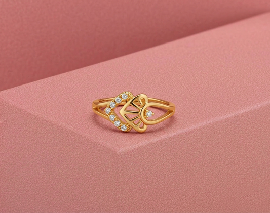 Golden Heart Flutter Ring