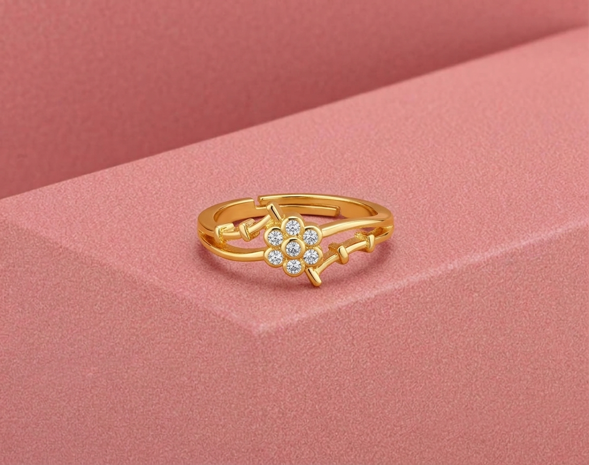 Golden Bloom Spark Ring