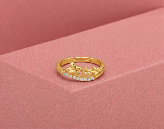 Golden Flutter Vine Ring