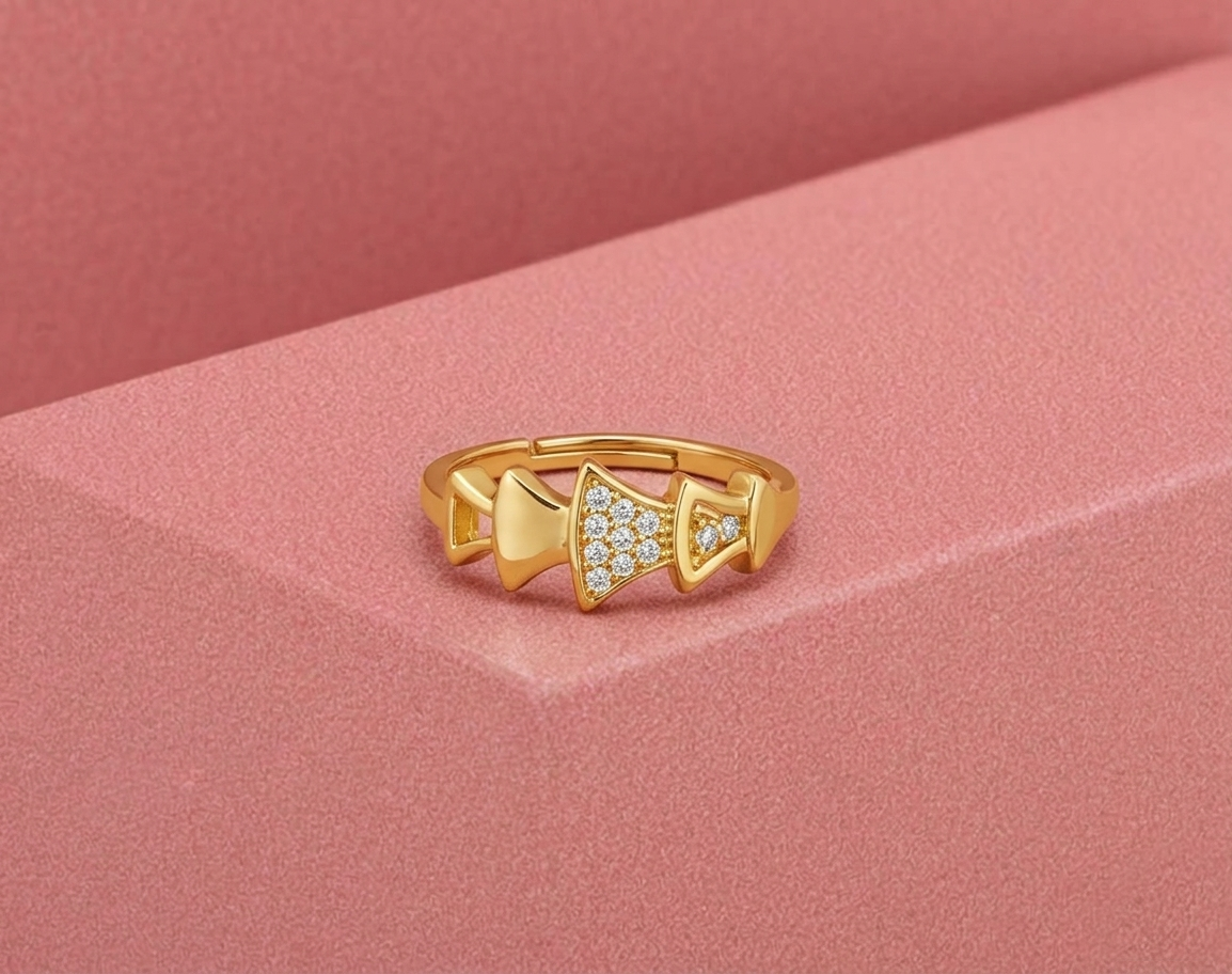 Golden Ribbon Spark Ring