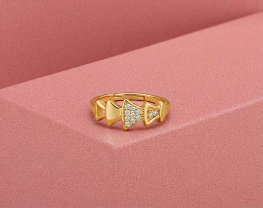 Golden Ribbon Spark Ring