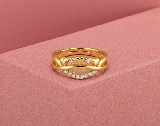 Golden Heart Harmony Ring