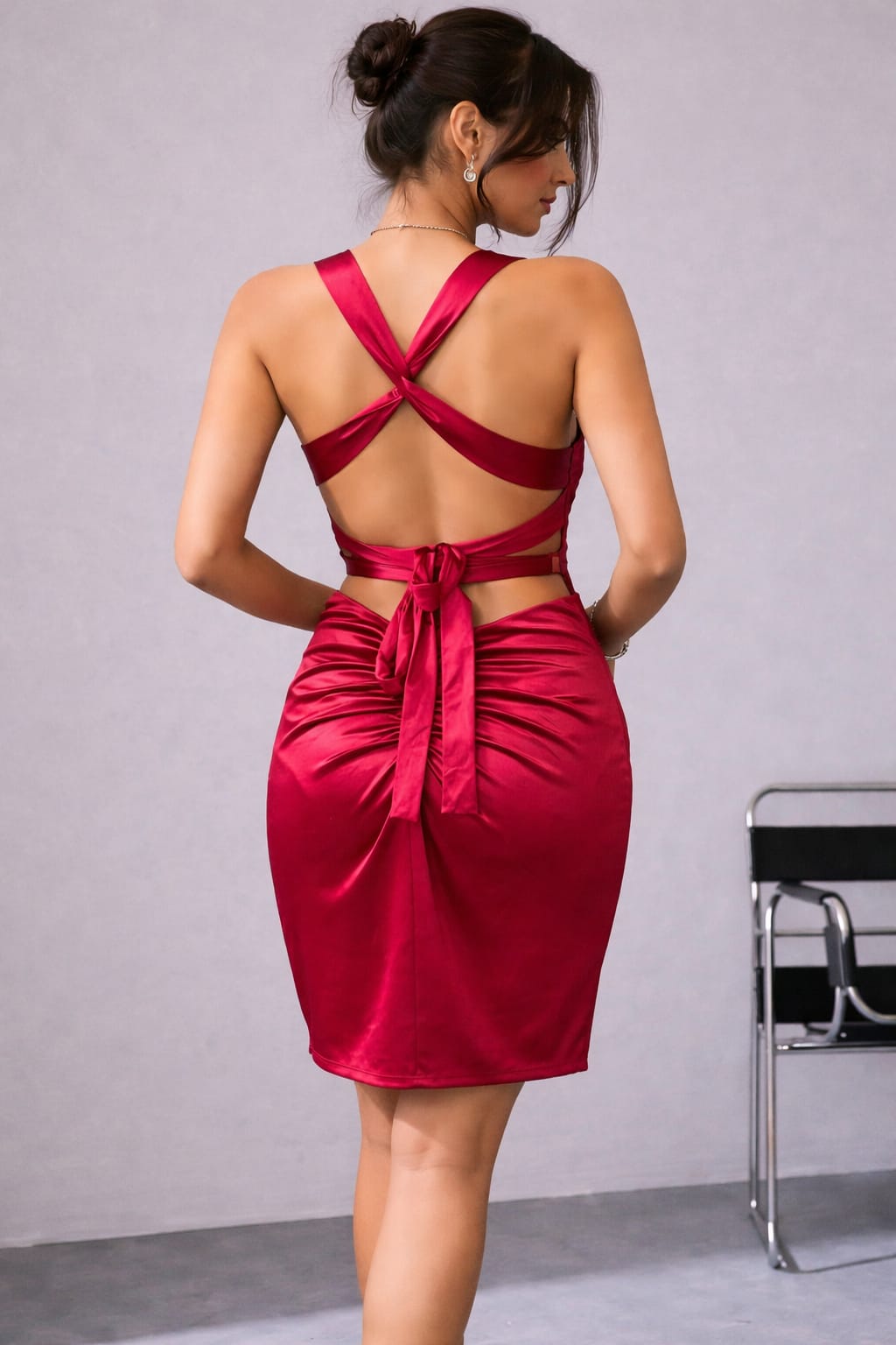Scarlet Satin Bodycon Dress