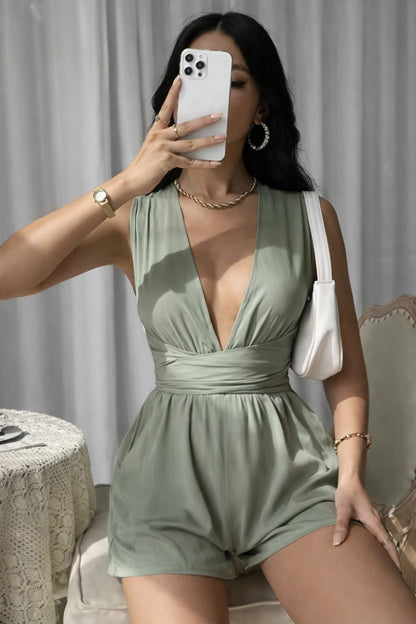 Liceria Draped Plunge Playsuit