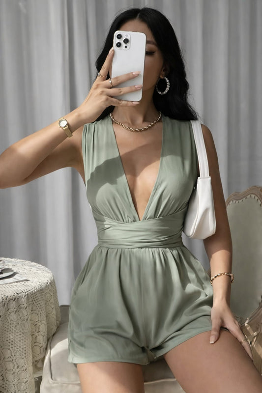 Liceria Draped Plunge Playsuit