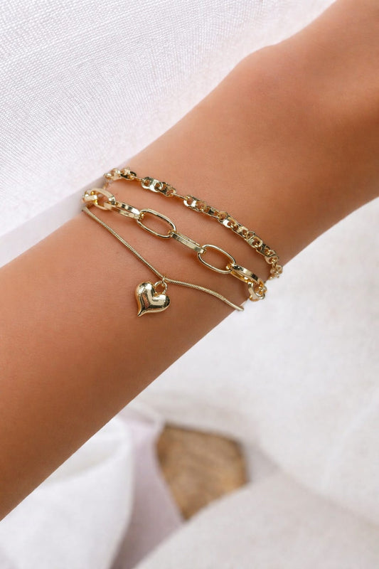 Golden Link Charm Stack