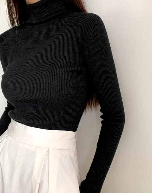 Women’s Polo Neck High Collar Top